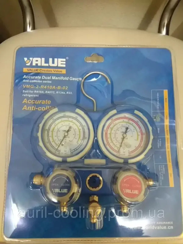 Манометричний колектор двовентельний VALUE VMG-2-R410A-B-02 шланги 90 см Блістер