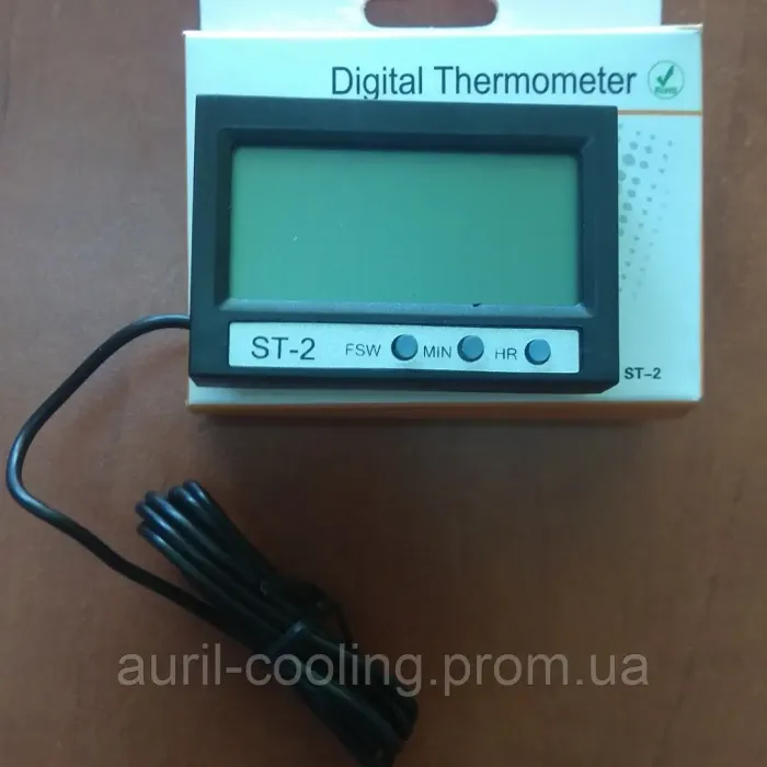 Термометр цифровий ST-2 з двома датчиками температури, годинником (-50°C .... +70°C)